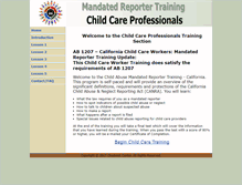 Tablet Screenshot of childcare.mandatedreporterca.com